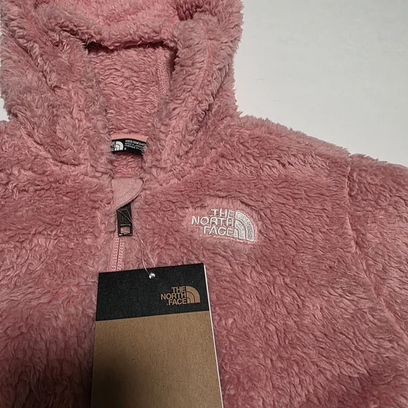 Girls' Size 5 The North Face Kids Pink Fleece Hoodie Sweater - Picture 5 of 12